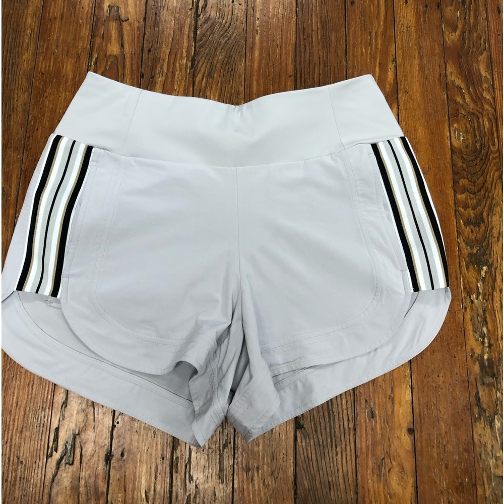 Athleta Strip Gray Shorts